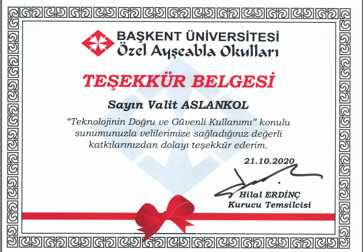 Teşekkür Belgeleri